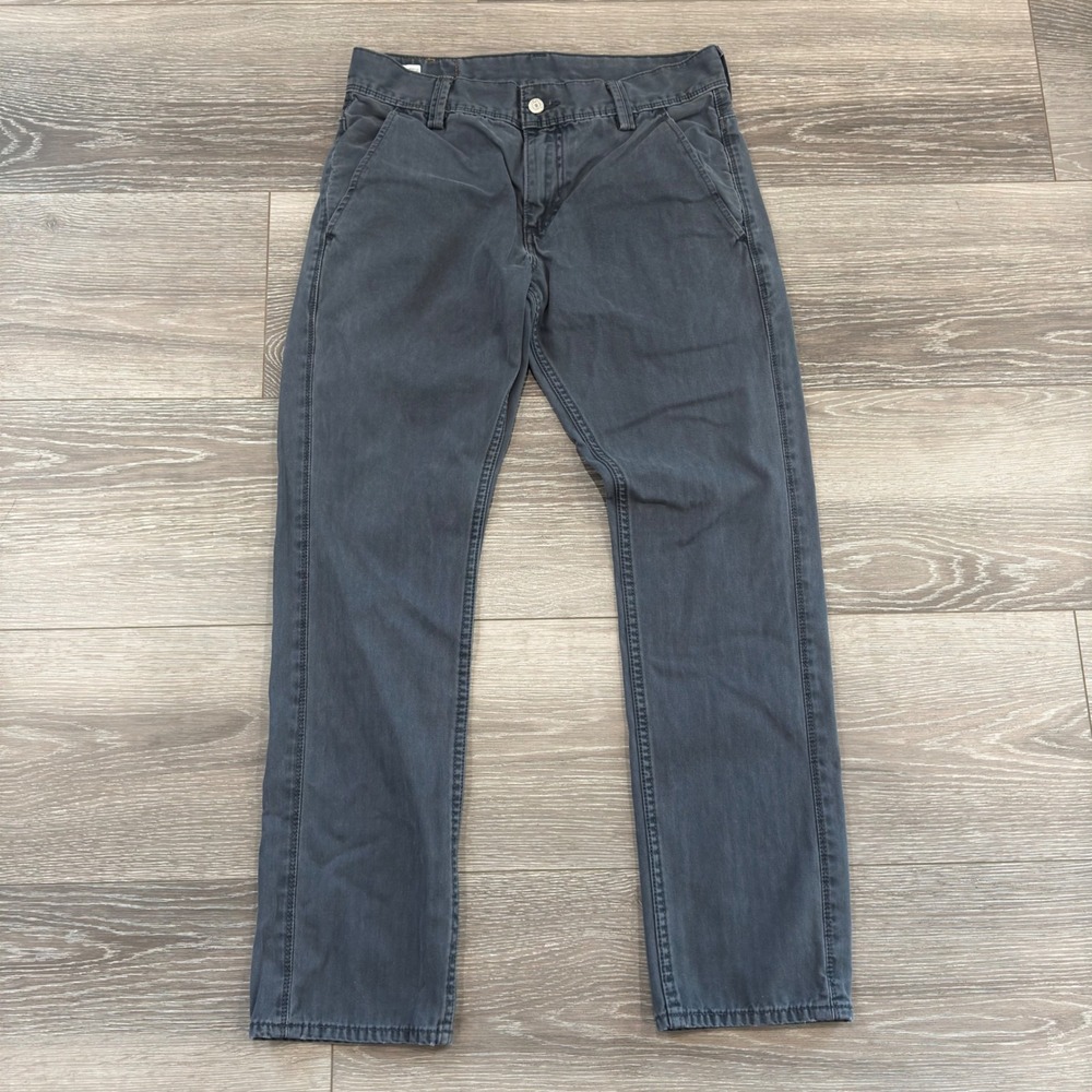 Levis 511 Slim Fit Pants Mens 32x30 Grey Herringbone Twill Chino Cotton Trousers